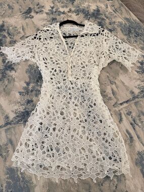 White Floral Crochet Lace Dress